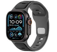 Anlinser Sport Straps Compatible with Apple Watch Strap 49mm 46mm 45mm 44mm 42mm for Men Women, Silicone Loop Band Designed for iWatch Ultra 3/2/1 Series 11 10 9 8 7 6 5-1 SE, Black-Gray