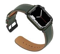 Anlinser Straps Compatible with Apple Watch Strap 46mm 45mm 44mm 42mm 41mm 40mm, Women Men Leather Straps Replacement Band Compatible for iWatch Ultra Series 10 9 8-1 SE(49/46/45/44/42mm,Dark Green)