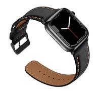 Anlinser Straps Compatible with Apple Watch Strap 46mm 45mm 44mm 42mm 41mm 40mm, Women Men Leather Straps Replacement Band Compatible for iWatch Ultra Series 10 9 8 7-1 SE(49/46/45/44/42mm,Black)