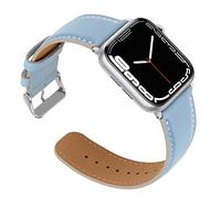 Anlinser Straps Compatible with Apple Watch Strap 46mm 45mm 44mm 42mm 41mm 40mm, Women Men Leather Straps Replacement Band Compatible for iWatch Ultra Series 10 9 8 7-1 SE(42/41/40/38mm,Sierra Blue)