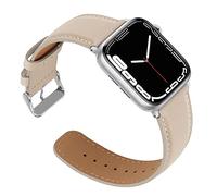 Anlinser Straps Compatible with Apple Watch Strap 46mm 45mm 44mm 42mm 41mm 40mm, Women Men Leather Straps Replacement Band Compatible for iWatch Ultra Series 10 9 8-1 SE(49/46/45/44/42mm,Starlight)