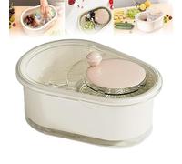 ANLIONE Fruit Cleaner Spinner, 2025 Portable Fruit Cleaner Bowl, Efficient Rotary Fruit and Vegetable Wash with Brush, Manual Fruit Washer Spinner with Lid Compact