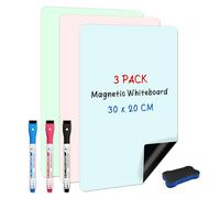ANLIOTE 3 Pack Colorful Magnetic Fridge Whiteboard, A4 Small Magnet Board