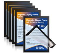 ANLIOTE 6 Pack A4 Magnetic Frame, Self Adhesive Poster Holder for Wall