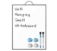 ANLIOTE Small Hanging Whiteboard with Handle, 40x30cm Portable Notice Board | Aluminum Frame, Galvanized Steel Backing, Magnetic A3 Dry Wipe Memo Board for Wall & Door in Home Office, 2 Pens & 4 Magnets