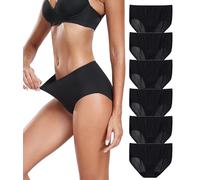 ANLIQI Quick Dry Underwear for Women Travel Panties Pack Nylon Hipster Panty Soft&Lightweight Bikini Brief Stay Fresh Undies, Briefs-6b Packs, M