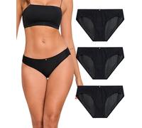 ANLIQI Quick Dry Underwear for Women Travel Panties Pack Nylon Hipster Panty Soft&Lightweight Bikini Brief Stay Fresh Undies, Bikini-3b Packs, L