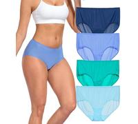 ANLIQI Quick Dry Underwear for Women Travel Panties Pack Nylon Hipster Panty Soft&Lightweight Bikini Brief Stay Fresh Undies, Briefs-4g Packs, L