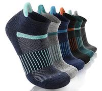 Anlisim Merino Wool Ankle Hiking Socks Compression Warm Thermal Winter Thick Cushion Running Moisture Wicking No Show Socks Gifts Stocking Fillers for Women Men 6 Pairs(Color Mix,M)