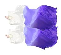 Anlising 1 Pair Silk Belly Dance Fan, Silk Long Fans, Belly Dancing Long Folding Fans, Belly Dance Silk Fan Veil, Belly Dance Bamboo Fan, Silk Fans Dance, Dance Fan Square, for Belly, National Dance