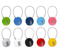 Anlising 10PCS 3 Digit Combination Padlocks, Small Combination Cable Padlock, 3 Digit Security Cord Padlocks, 3 Digit Padlocks with Code, Keyless Resettable Padlocks, for Backpacks, Suitcase, Locker