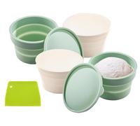 Anlising 4 Pieces Dough Ball Box, Proofing Container, Send 1 Pasta Scraper, Box with Lid