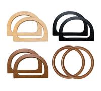 Anlising 8PCS Wooden Bag Handles, D Shape Handbag Purse Handle, Wooden Round Shape Purse Handle, Purse Handles D Shape, Wooden Round Shaped Handles Replacement, for Beach Bag,Handbags,Straw Bag,Purse