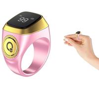 Anlising Smart Ring Counter, Smart Tasbih Zikr Ring, Muslim Islamic Prayer Smart Rings, Tasbih Counter Smart Ring, Tasbeeh Smart Counter, Digital Electronic Smart Tally Counter for Prayer (Pink, 18MM)