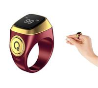 Anlising Smart Ring Counter, Smart Tasbih Zikr Ring, Muslim Islamic Prayer Smart Rings, Tasbih Counter Smart Ring, Tasbeeh Smart Counter, Digital Electronic Smart Tally Counter for Prayer (Brown,20MM)