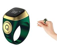 Anlising Smart Ring Counter, Smart Tasbih Zikr Ring, Muslim Islamic Prayer Smart Rings, Tasbih Counter Smart Ring, Tasbeeh Smart Counter, Digital Electronic Smart Tally Counter for Prayer (Green,20MM)