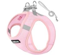 Anlitent Breathable Lightweight No Pull Dog Harness Small Sized Dog, Escape Proof Puppy Vest Harnesses for Small Dogs/Cats, Dog Collar UK for French Bulldog, Corgi,Shetland Sheepdog(Soft Pink, M)