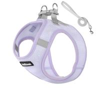 Anlitent Chafe Free Sofr Tactical Dog Harness and Lead Set for Small Sized Dogs, Lightweight Mesh Vest Car Safety, No Pull Design Corgi Harness Puppy Collars for Medium Dogs (Purple, M)