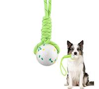 Anlitent Durable Dog Toy Ball with Rope, Heavy Duty Chew Resistant Tennis Balls with Handle for Small Medium Dogs, Indestrutible Dog Toys for Aggressive Chewers Tug-of-War,Fetch Game (Green, Small)