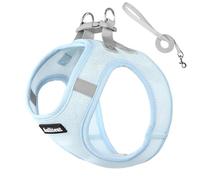 Anlitent No Pull Dog Harness with Breathable Mesh Padded, Adjustable Escape Proof Puppy Harnesses 8 Weeks, Quick Fit Service Vest Harness Collar for Small Dogs, Maltese, Toy Poodle (Ice Blue, XS)