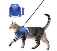 Anlitent Soft Mesh No Pull Cat Harness and Lead Set for Walking, Escape Proof Kitten Vest Harnesses for Small Dogs/Cats/Animals Rabbit, Cool Cat Dog Collar with Leash (Blue, Medium)