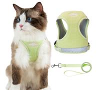 Anlitent Soft Mesh No Pull Cat Harness and Lead Set for Walking, Escape Proof Kitten Vest Harnesses for Small Dogs/Cats/Animals Rabbit, Cool Cat Dog Collar with Leash (Light Green, X-Small)