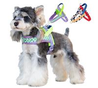 Anlitento Choke Dog Harness for Small Medium Dogs, Padded Soft Vest with Handle & Metal D-Ring, Escape Proof Adjustable Harnesses for French Bulldog, Corgi, Pug, Beagle Walking Training Weight 3-30kg