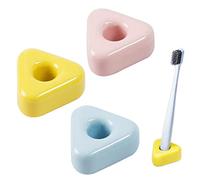 Anller Ceramic Toothbrush Holder Stand, Office Pen Holder, 3 Pieces Set, Yellow & Pink & Blue