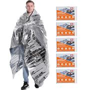 ANLOKE Emergency Blankets Mylar Thermal Blanket-(5 Pack) of Gigantic Space Blanket 82 * 64 in. Survival Blankets Heavy Duty Camping Gear,First Aid…