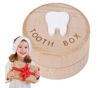 Anloximt Baby Tooth Box,Wooden Baby Keepsake Box for Tooth - Fairy, Tooth Saver for Baby Shower, Teeth Container for Boy or Girl