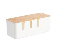 Anloximt Cable Box Organizer | Power Strip Organizer,Wooden Cover Cord Case for Surge Protection for Home Kitchen Media Center Living Room Workstation Computer Desk