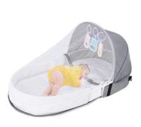Anloximt Foldable Bassinet - Breathable Travel Bassinet Portable Bassinets with Toys and Net | Toddler Travel Bassinet Foldable Small Travel Crib For Newborns