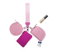 Anloximt Keychain Wallet | Three Coin Purse Women Coin Pocket,Zip Around Keychain Wristlet Wallets Small Portable Coin Purse for Women Travel Sports Outdoors