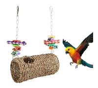 Anloximt Seagrass Tent for Birds,Bird House Seagrass Nest | Fine Workmanship Bird Parrot Swing Toys for Hamsters, Chinchillas, Black Birds, Parrots, Canaries