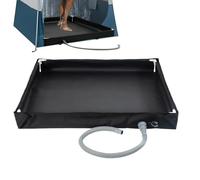 Anloximt Shower Pan with Drain, Folding Shower Base Portable Floor, Standing Bath Floor Drainage Bowl for Outdoor Tent RV Road Trip Sun Shade Hiking Awning Camping