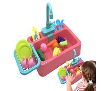 Anloximt Toy Sink - Pretend Play Working Sink,Interactive Educational Interactive Water Table for Kids Ages 1-3 Indoor Outdoor Kindergarten Preschool Boys Girls