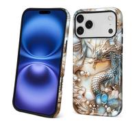 ANLUN STORE Case for iPhone 17 Pro Max, Hybrid Dual Protection Soft TPU + Hard PC Shockproof Cover Anti-Scratch & Slim Protective for Men Women Case Mosaic Dragon Fantasy Art Design