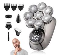 Anluomania Men's Bald Shaver, 8D Electric Beard Shaver, 5 in 1 Men's Hair Razor, Wet & Dry Electric Shaver, 8 Shaving Heads, Men's Hair Clipper LED Display for Hair Beard Nose