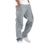 ANLWGK Jungle Camp Costume Japanese Cargo Trousers Men Stretch Trekking Trousers Jogging With Pockets Outdoor Sports Work Trousers Men Baggy Leisure Trousers Casual Men's Trousers(Light gray,5XL)