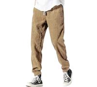 ANLWGK Men's Baggy Jogging Bottoms Japanese Harem Trousers Elastic Waist Leisure Casual Loose Plain Training Streetwear Outdoor Sweatpants Winter Sports With Drawstring Men's Trousers(Khaki,L)