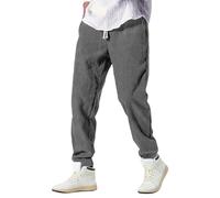 ANLWGK Men's Baggy Jogging Bottoms Japanese Harem Trousers Elastic Waist Leisure Casual Loose Plain Training Streetwear Outdoor Sweatpants Winter Sports With Drawstring Men's Trousers(Gray,XL)
