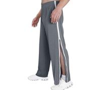 ANLWGK Men's Sweatpants With Side Zipper Rehabilitation Pants, Split Basketball Training Pants, Elastic Waistband, Sweatpants Men's Trousers(Gray,XXL)
