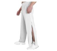 ANLWGK Reha Pants Men's Long Sports Pants With Full-length Zipper Cotton Sweatpants To Open On The Side Loose Training Pants Baggy Sweatpants With Pockets, M-3XL Men's Trousers(White,XL)