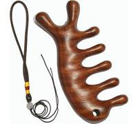 Anma Toning Massage Comb for Scalp Revival & Tension Relief - Natural Sandalwood, Travel-Friendly Design(4.3 in)