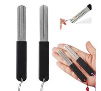Anmahe 2 PCS Darts Sharpener Darts Repointing Tool Darts Sharpener Tool Double Sided V-Groove Dart Sharpener with Handle Slim Design Rapid Sharpening Tool for Reduced Bounce Outs