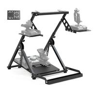 Anman Universal Racing Wheel Stand 3.0 with Fixed Seat Foldable Tilt-Adjustable Fight Sim Mount fit for Logitech Joystick Pedals,Thrustmaster HOTAS Warthog,Fanatec,Electronics Not Included