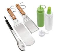 Anmarko Metal Spatula Set of 4 - Griddle Accessories kit - Grill Flat Spatula Pancake Flipper Hamburger Turner - Metal Utensil Great for BBQ Grill Flat Top Cast Iron Griddle