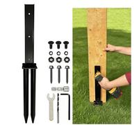 Anmas Power Heavy Duty Fence Post Repair Kit - 1 Pack Steel Support Spike for Tilted & Broken Wooden Posts | Rustproof, Durable Ground Post Support Anchor for Garden Fence Gate Pergola Mailbox