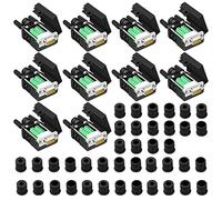 ANMBEST 10PCS DB9 Male Breakout Connector,DB9 Solderless RS232 D-SUB Serial to 9-pin Port Terminal Adapter Connector Breakout Board with Case Long Bolts Tail Pipe