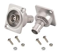 ANMBEST 2PCS BNC D Type Panel Mount Connector 50 Ohm Female to Female Coaxial Adapter Bulkhead Extension Coupler for CCTV, Audio/Video Antenna Test Equipment